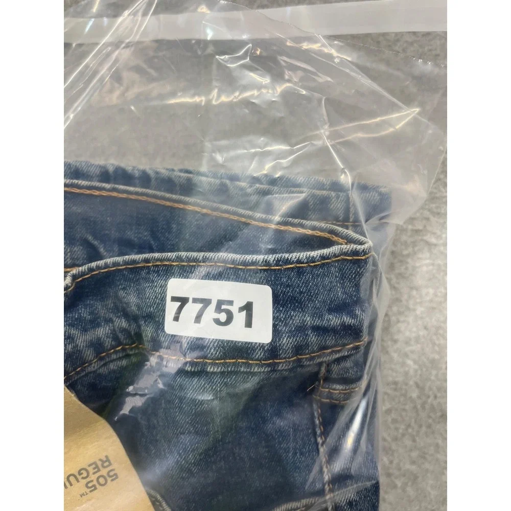 Levis 505 Jeans Mens 32x34 Blue Denim Regular Fit Stretch Straight Leg